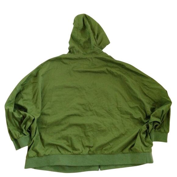 Torrid Green Twill Dolman Zip Front Anorak Jacket Plus Size 5X Hooded Light - Picture 8 of 8